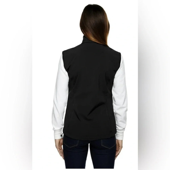 North End Ladies' Three-Layer Light Bonded Performance Soft Shell Vest - BLACK - Picture 2 of 7